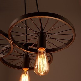 Loft Retro Pendel Lamper Amerikansk land smedejern Lysekrone industriel stil hjul