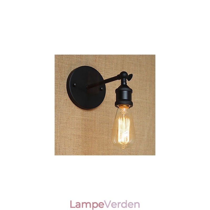 Amerikansk Restaurant Bar Cafe Sengegang Minimalistisk Sort Smedejernsvæglampe