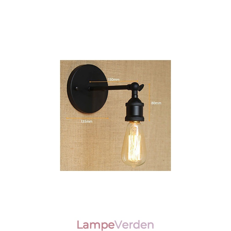 Amerikansk Restaurant Bar Cafe Sengegang Minimalistisk Sort Smedejernsvæglampe