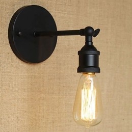 Amerikansk Restaurant Bar Cafe Sengegang Minimalistisk Sort Smedejernsvæglampe