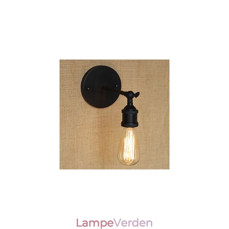 Amerikansk Restaurant Bar Cafe Sengegang Minimalistisk Sort Smedejernsvæglampe