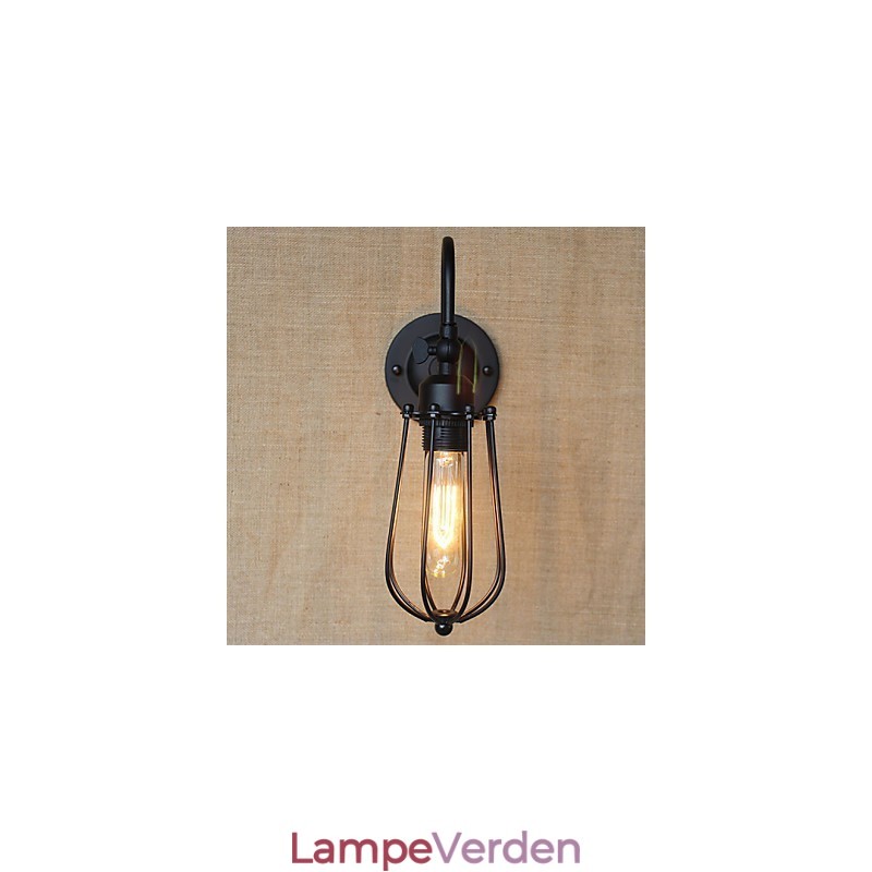 Amerikansk Country Stue Lampe Soveværelse Balkon Minimalistisk Mat Sort Sengelampe Dekorativ Kunstvæg