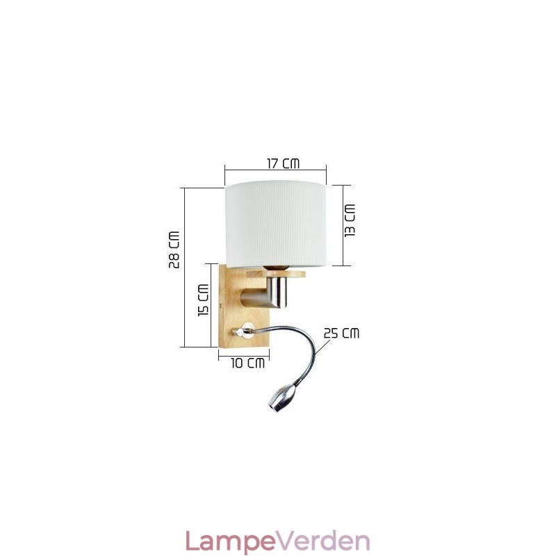 Væglampe One Light med læselys