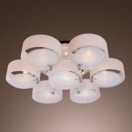 Moderne moderne lysekrone i krommetal, Flush Mount