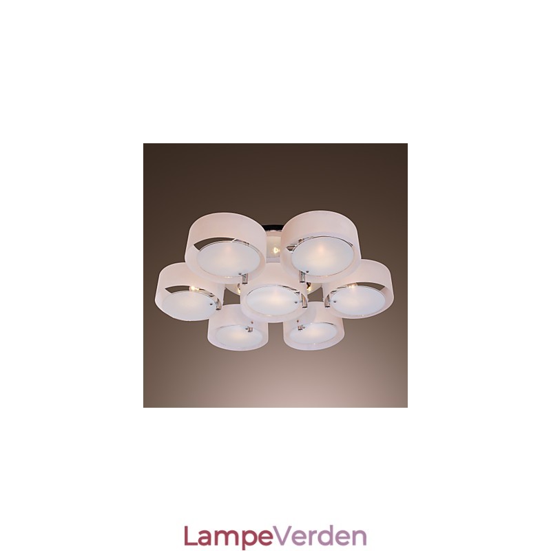 Moderne moderne lysekrone i krommetal, Flush Mount