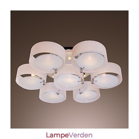 Moderne moderne lysekrone i krommetal, Flush Mount