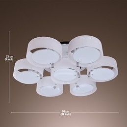 Moderne moderne lysekrone i krommetal, Flush Mount