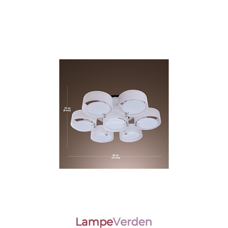 Moderne moderne lysekrone i krommetal, Flush Mount