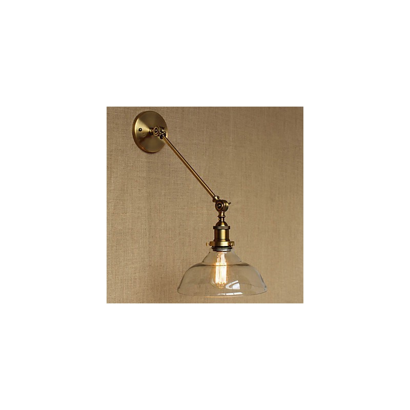 Jernglas Bronze Messing Arm Style Retro Creative American Country Hall Soveværelses væglampe