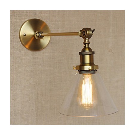 Jernglas Bronze Messing Arm Style Retro Creative American Country Hall Soveværelses væglampe Jernglas Bronze Messing Arm Style Retro Creative American Country Hall Soveværelses væglampe
