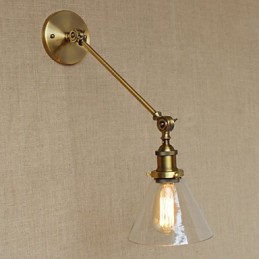Jernglas Bronze Messing Arm Style Retro Creative American Country Hall Soveværelses væglampe