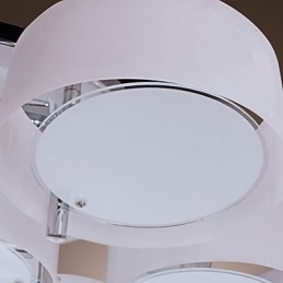 Moderne moderne lysekrone i krommetal, Flush Mount