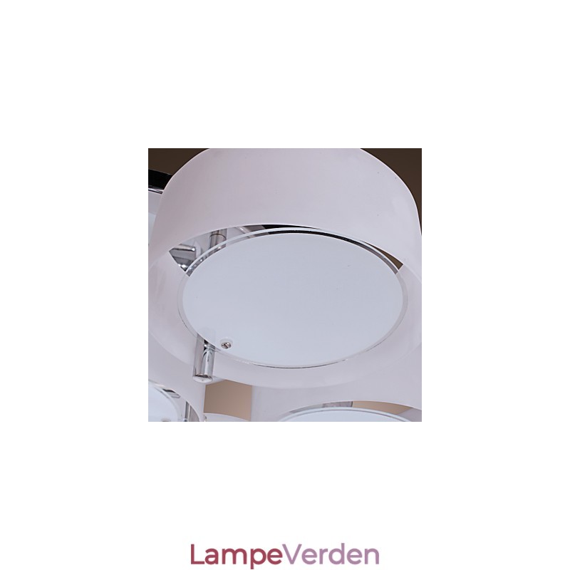 Moderne moderne lysekrone i krommetal, Flush Mount