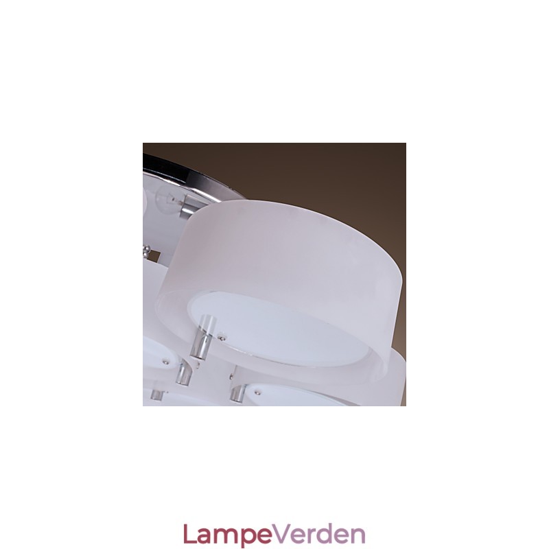 Moderne moderne lysekrone i krommetal, Flush Mount