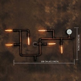 Væglampe Væglamper 6 lys Bronzefinish Industriel stil Rustik Lodge Metal