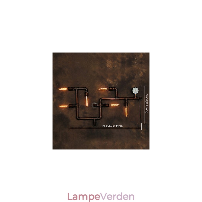 Væglampe Væglamper 6 lys Bronzefinish Industriel stil Rustik Lodge Metal