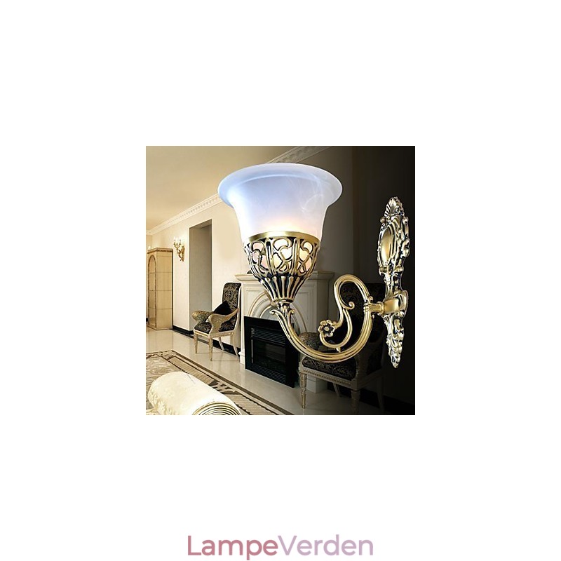 Bronze Væglamper Lys Moire Glas European Retro Classic 220V