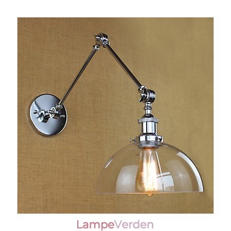 Krom glas teleskopisk retro væglampe Krom glas teleskopisk retro væglampe