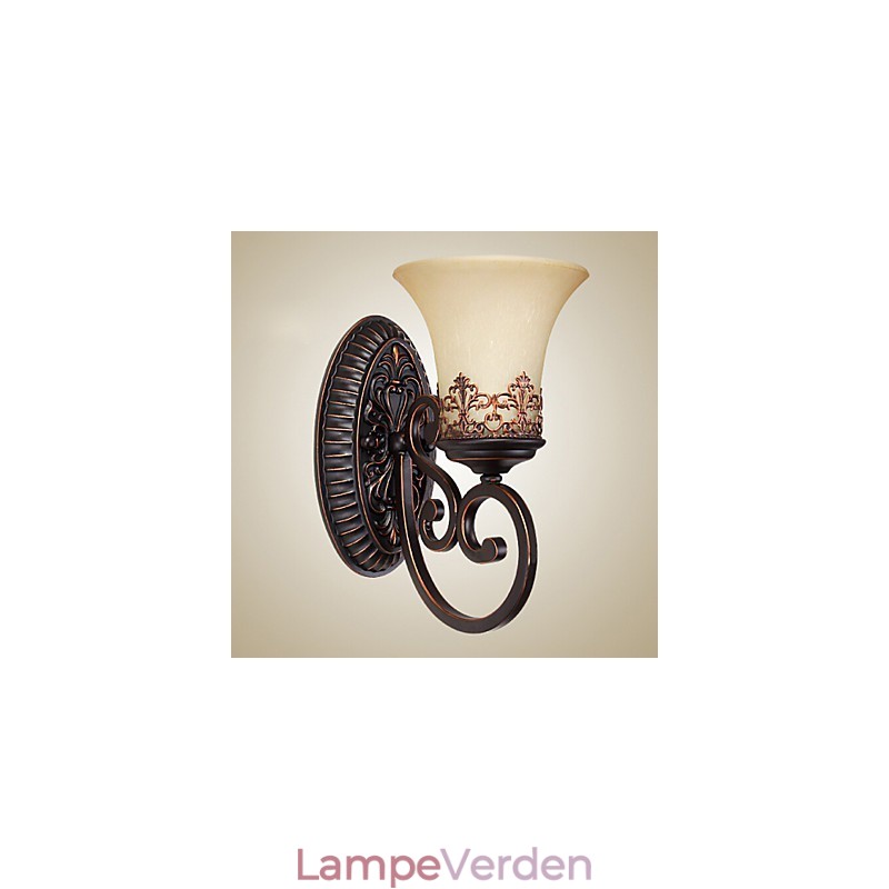 Vintage væglamper 1 lys med harpiks Materiale Glasskærm Sengestue Stue Ganglys