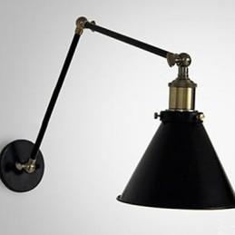 Industriel Nostalgi Personlighed Loft Sort Paraply Sektion Dobbelt væglampe