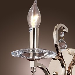 Krystal stearinlys væglamper moderne moderne metal