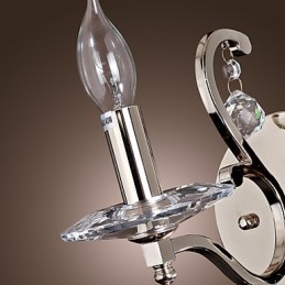 Krystal stearinlys væglamper moderne moderne metal