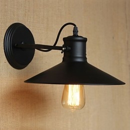 Retro Moderne Kreativ Industriel Vind Sort Paint Shop Lager Bar Cafe Hotel Jern Væglampe