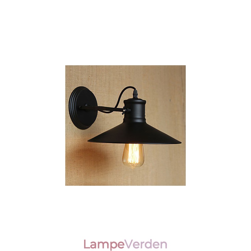 Retro Moderne Kreativ Industriel Vind Sort Paint Shop Lager Bar Cafe Hotel Jern Væglampe