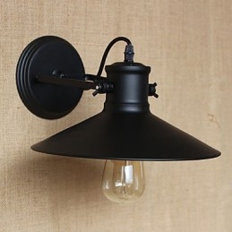 Retro Moderne Kreativ Industriel Vind Sort Paint Shop Lager Bar Cafe Hotel Jern Væglampe