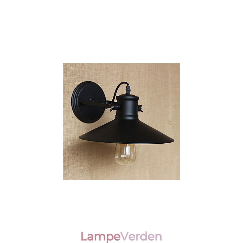 Retro Moderne Kreativ Industriel Vind Sort Paint Shop Lager Bar Cafe Hotel Jern Væglampe