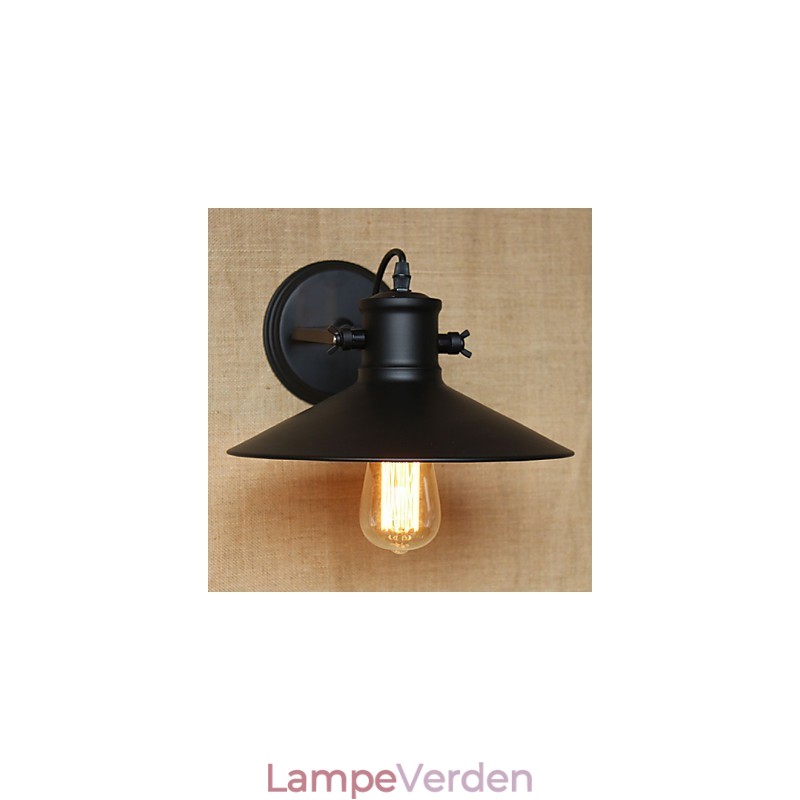 Retro Moderne Kreativ Industriel Vind Sort Paint Shop Lager Bar Cafe Hotel Jern Væglampe