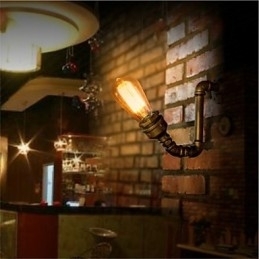 American Village Loft Industriel Edison Style Vintage Væglampe Retro Vandrør Lampe Væglampe