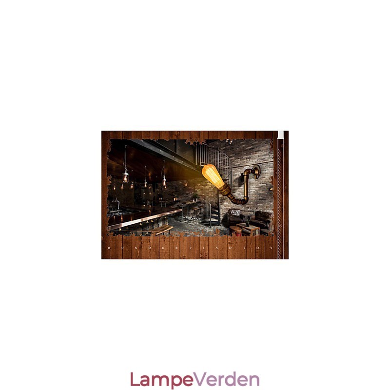 American Village Loft Industriel Edison Style Vintage Væglampe Retro Vandrør Lampe Væglampe