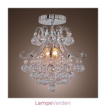 Moderne moderne krystal mini stil galvaniseret metal lysekrone Flush Mount Moderne moderne krystal mini stil galvaniseret metal lysekrone Flush Mount