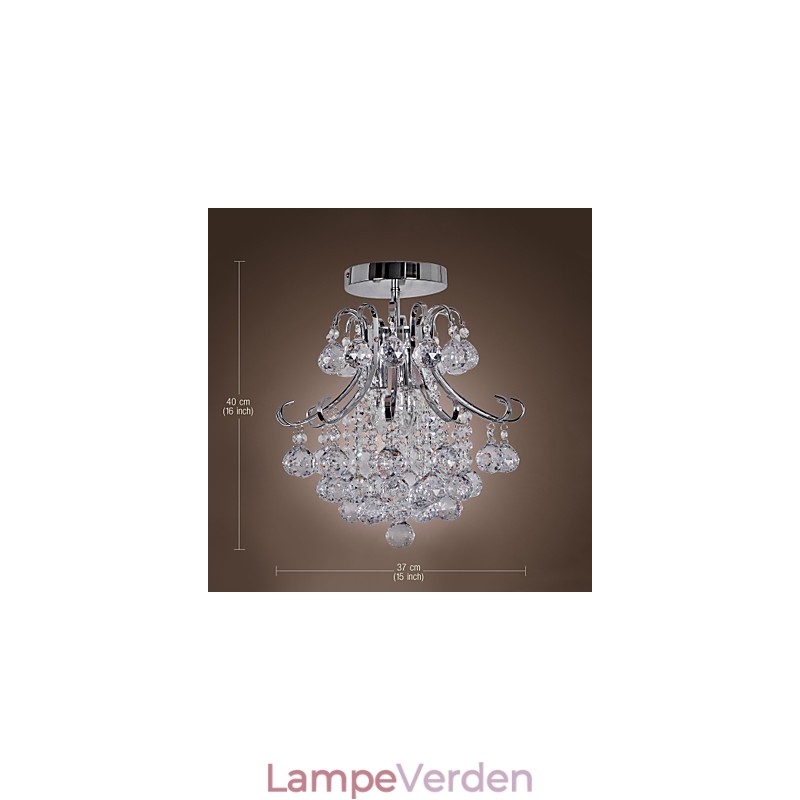 Moderne moderne krystal mini stil galvaniseret metal lysekrone Flush Mount