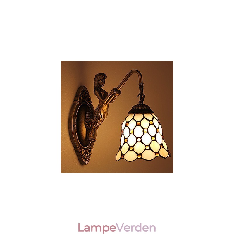 Europæisk kontrakteret landdistrikterne kreative smedejerns væglampe glas lys