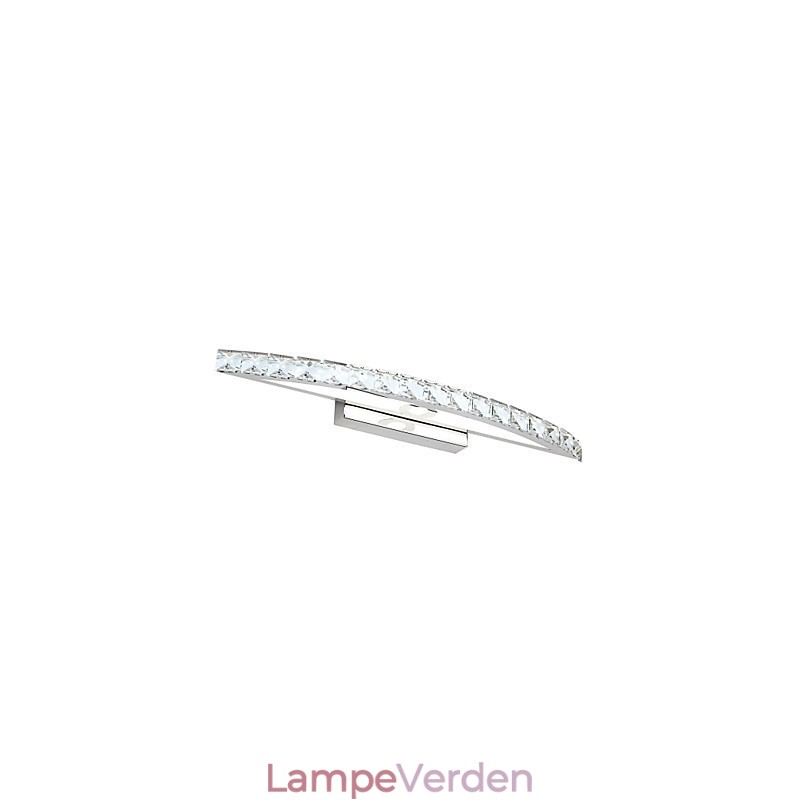 Spejllampe Rustfrit Stål Og Krystal