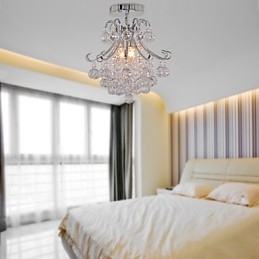 Moderne moderne krystal mini stil galvaniseret metal lysekrone Flush Mount