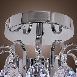 Moderne moderne krystal mini stil galvaniseret metal lysekrone Flush Mount