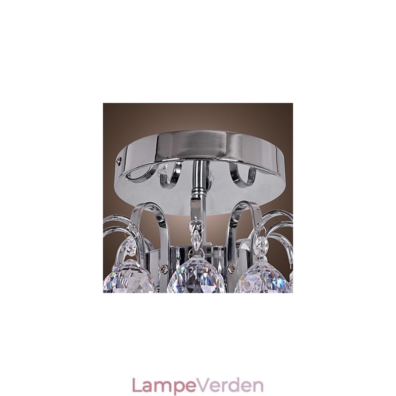 Moderne moderne krystal mini stil galvaniseret metal lysekrone Flush Mount
