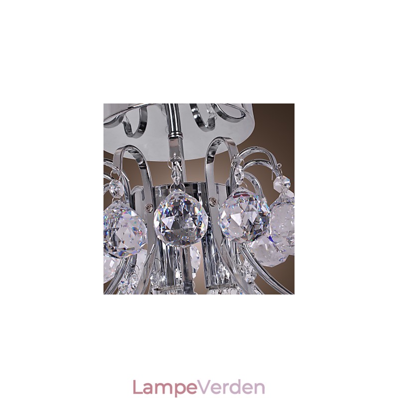 Moderne moderne krystal mini stil galvaniseret metal lysekrone Flush Mount