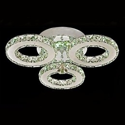 Crystal Flush Mount 3 lys moderne gennemsigtig galvanisering rustfrit stål