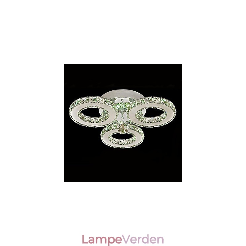 Crystal Flush Mount 3 lys moderne gennemsigtig galvanisering rustfrit stål