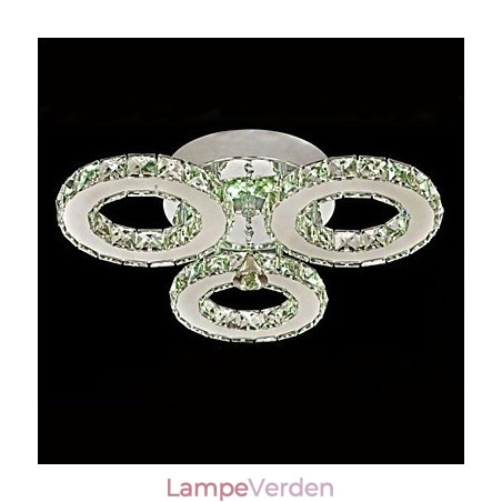 Crystal Flush Mount 3 lys moderne gennemsigtig galvanisering rustfrit stål