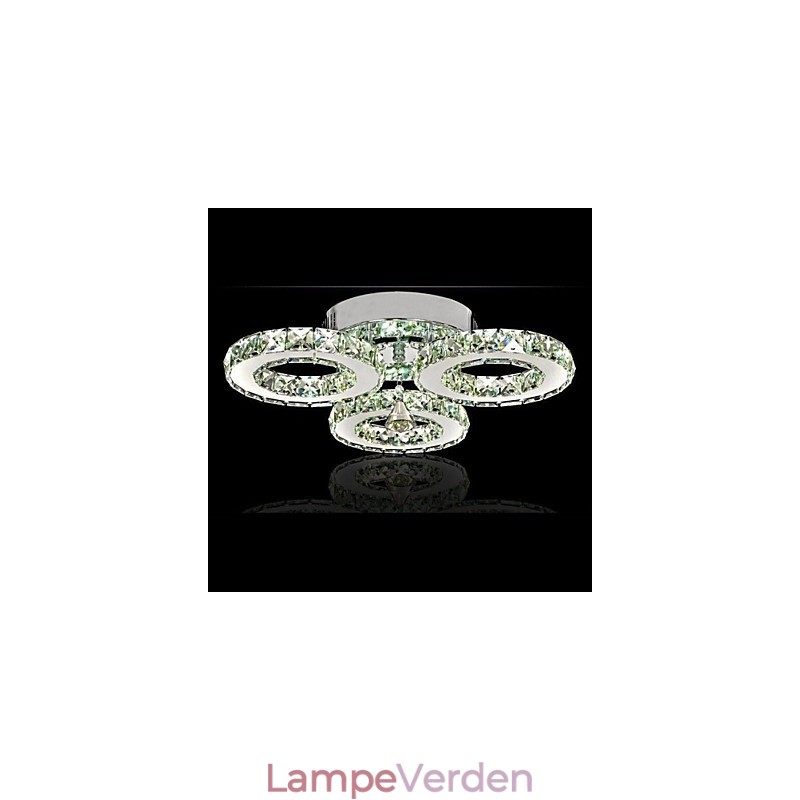 Crystal Flush Mount 3 lys moderne gennemsigtig galvanisering rustfrit stål