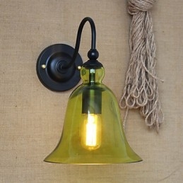 American Rural Countryside Minimalistisk Blå Glas Dekorativ Væglampe Stue Gang