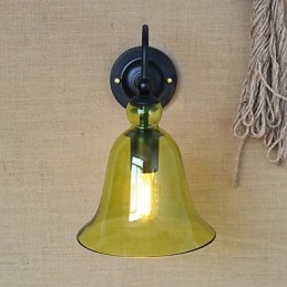 American Rural Countryside Minimalistisk Blå Glas Dekorativ Væglampe Stue Gang