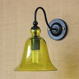 American Rural Countryside Minimalistisk Blå Glas Dekorativ Væglampe Stue Gang