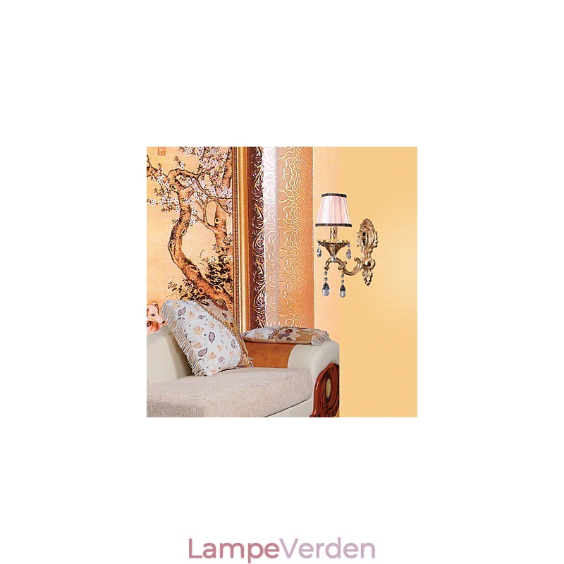 Elegant krystal væglampe i pink