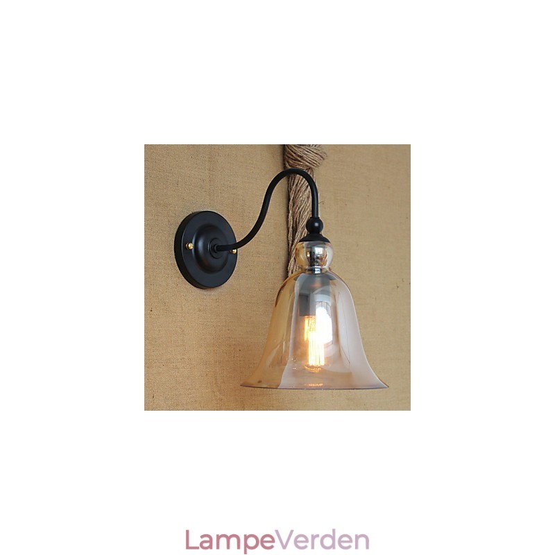 Amerikansk Landdistrikter Minimalistisk Stue Gang Dekoreret Glasvæg Sconce